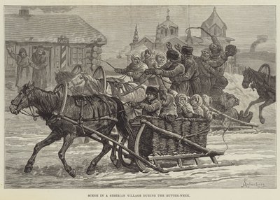 Scene in a Siberian Village during the Butter-Week by Johann Nepomuk Schonberg